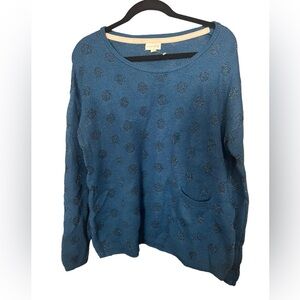 Maison Jules Patch-Pocket Metallic-Dot Sweater Size L